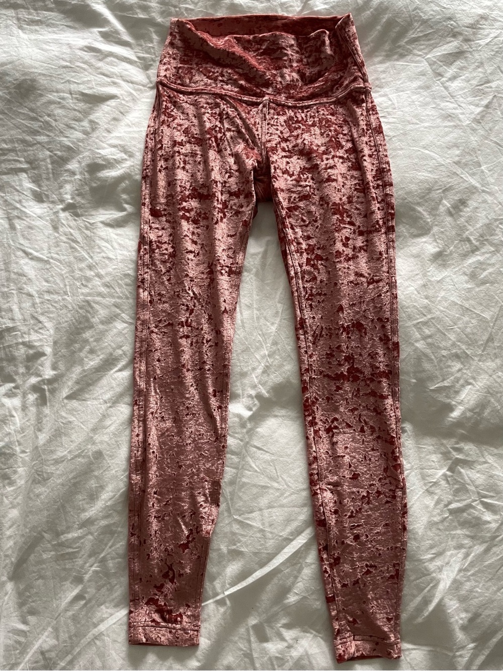 Lululemon Wunder Lounge High-Rise Legging Crushed Velvet Size 6 Soft Cranberry